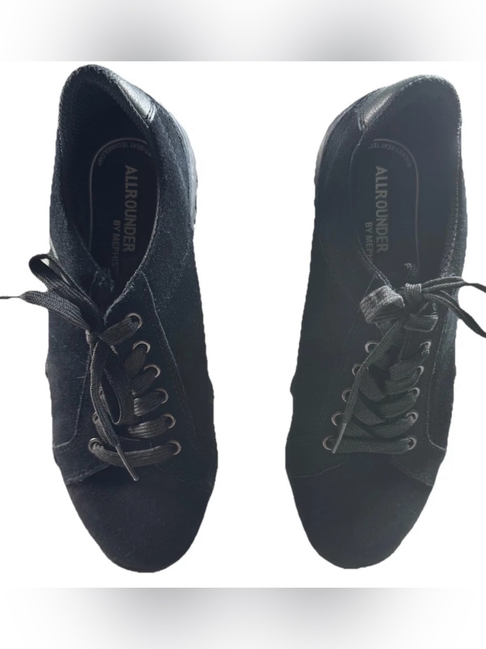 Mephisto Black Suede Low-Top Lace-Up Sneakers NWOT